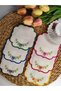 Colorful Cross-Stitch Embroidered Floral Embroidered Cocktail Napkins, Stylish Coffee Side Napkins, Set of 6