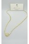 Green Stone Detailed Eye Figured Wicker Chain Gold Necklace (45+5 cm) - 2