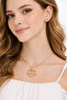 Stainless Steel Gold Color Cat Figured Love Written Necklace Earring Set