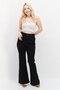 Women Regular Fit Flare Leg Stretchable Jeans, Black - 4
