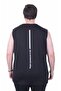 Plus Size Printed Sleeveless T-Shirt Life Is Never 26121 Black - 2