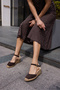 Miss Women's Brown Genuine Leather Suede 5 cm Heel Espadrille Sandals - 3
