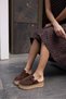 Torin Women's Brown Genuine Leather Suede Espadrille Sabo Style Sandals - 7