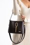 Sanmorris Quality Gold Accessory Detailed 3-Compartment Shoulder and Crossbody Bag (Height 19 cm Width: 23 cm)