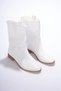 Women's White Laser-Cut Hole Detailed Casual Comfortable and Stylish Westren Style Summer Boots - 5