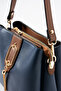 Sanmorris Quality Gold Accessory Detailed 3-Compartment Shoulder and Crossbody Bag (Height 19 cm Width: 23 cm) - 5