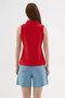 Polo V-Neck Red Women's Sleeveless T-Shirt 26Y0516K1 - 3