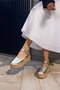 Zenit Women's Gold Gold Real Leather Espadrille Sole Sandals - 2