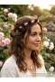 Burgundy Rose Detailed Jute Crown Spring Floral Crown Spring Crown Festival Crown - 2