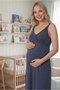 Women's Plaid Patterned Lace 2-Piece Maternity Nightgown Set with Dressing Gown - 6
