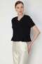 Collared Blouse with Stone Detail and Padding - 2