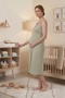 Women's Plaid Patterned Lace 2-Piece Maternity Nightgown Set with Dressing Gown - 4