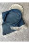 Denim Fabric Bohemian Crown Bandana with Guipure Ruffles and Crystal Stone Detail - 3