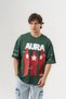 Aura Chest Design Detailed Crew Neck Oversize T-Shirt