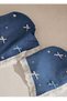 Denim Fabric Bohemian Crown Bandana with Guipure Ruffles and Crystal Stone Detail - 4