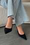 Agne Women's Open Back Suede Heeled Shoes Black - 2