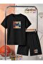 Gamer Konsol Printed Top-Bottom Shorts/T-Shirt Two-Piece Summer Children's Set