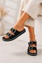 Pienn Women's Stylish Anatomical Sole Full Orthopedic Slippers with Stone Accessories