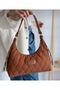 Women's Black Quilted Patterned Baguette Hand and Shoulder Bag - Stylish for Everyday Use - 2