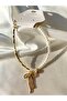 Ribbon Detailed Beaded Necklace Bracelet Summer Set - Bijouterie Set - 5