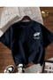 Malibu Sea Turtle Back Printed Crew Neck Short Sleeve Navy Blue Unisex Tshirt - 2