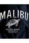 Malibu Sea Turtle Back Printed Crew Neck Short Sleeve Navy Blue Unisex Tshirt - 3