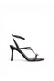 Women's Sandals High Heel Brown Patent Leather Strapped with Accessories New Season D3741