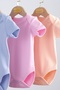 Set of 3 100% Cotton Baby and Kids Envelope Collar Bodysuits & Bodysuits (Salmon / Pink / Purple) - 2