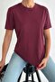Premium Modal Cotton Women's Burgundy Basic T-Shirt - Soft Textured Silky Fit - 2