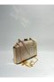 Gold Color Laser Fabric Wavy Glitter Evening Dress Clutch Chain Strap Hand-Held Wedding Engagement Evening Bag - 3