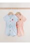 100% Cotton Blue and Orange Striped Jersey Sports Jumpsuit 2-Pack - 2