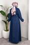 Belted Buttoned Denim Dress – Hijab Denim Long Dress Dark Blue - 6