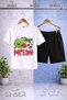 Children's Watermelon One Melon Printed Crew Neck T-Shirt - Shorts Set