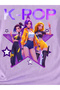 Girl's K-Pop Printed T-Shirt Black Cotton 3-12 Years Trend Tshirt - 2
