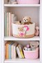 Pink Teddy Bear Children's Room Basket Toy Organizer Decorative Baby Room Organizer, 20 X 16 cm - 2