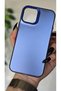 iPhone 12 Compatible Blue Color Gradient Matte Silicone Case with Camera Frame Luxury Electroplated - 4