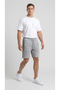 Men's Gray Color Shorts with Side Piping, Front Pockets, Zipper Back Pocket - 2