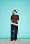 Skirt Hem Guipure T-Shirt - Brown |   D2991 - Coffee - 3