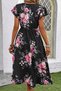 New Season Women's Short Sleeve V-Neck Patterned Midi Single Jersey Summer Dress - 5