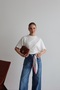 Women's Ecru Vena Fitted Crew Neck Short Sleeve Knitted Blouse - 5