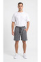 Men's Smoked Color Shorts with Side Piping, Front Pockets, Zipper Closure, and Back Pocket - 4