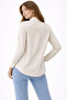 Long Sleeve Shirt with Buttons, Classic Collar, Suitable for Casual and Office Wear - Cream - 4