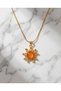 Sunvella Curved Sun Motif Colorful Stone Steel Necklace - 2