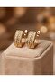 Rovix Labyrinth Motif Zircon Stone Rectangular Steel Xuping Earrings