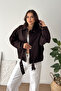 Women's Belt Detail Denim Jacket – Denim Jacket with Oversized Zippers Navy Blue - 2