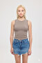 Ultra Soft Round Neck Sleeveless Blouse Mink