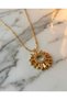 Heliora Zircon Stone Sun Motif Ring Steel Necklace - 2