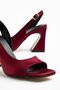 Mila Women's Burgundy Satin Special Design Heeled Shoes - 4