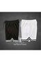 2in1 Black and White Combed Cotton Shorts Sports Bermuda Stripe 2-Piece Basketball Football Fitness Training Shorts - 5