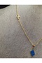 Gold Color Turquoise Wavy Model Turkish Flag Necklace Unisex - 3